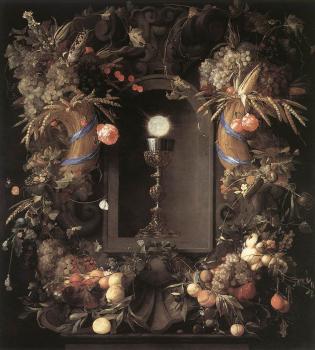 Jan Davidsz De Heem : Eucharist in Fruit Wreath